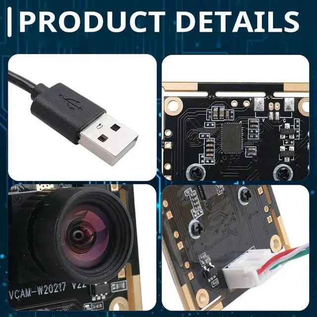 Alt view image 3 of 4 - 3X OV9732 1MP Camera Module 100 Degree MJPG/YUY2 Adjustable Manual Focus 1280X720 PCB Board With 2M Cable