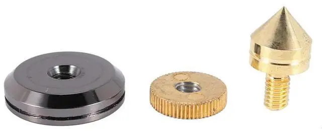 Alt view image 2 of 4 - 40 Set Golden-Plated Speaker Spikes, Speaker Stands CD Audio Subwoofer Amplifier Turntable Isolation Feet