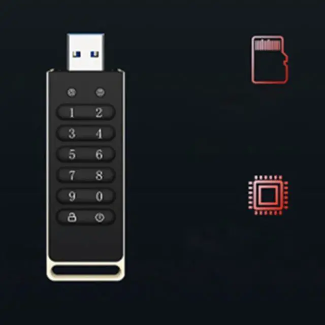Main image of 3X Secure USB Drive, 32GB Encrypted USB Flash Drive Hardware Password Memory Stick With Keypad USB 3.0 Disk Flash