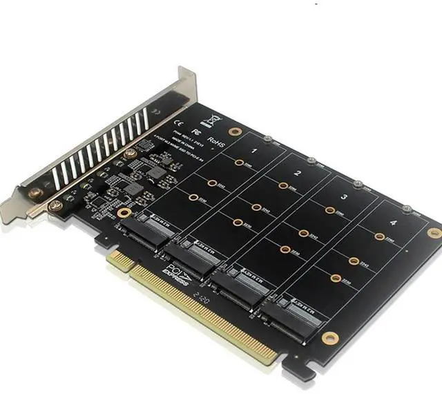 Alt view image 2 of 4 - 4X PH44 NVME 4-Disk Array Card PCIE Split Array Card