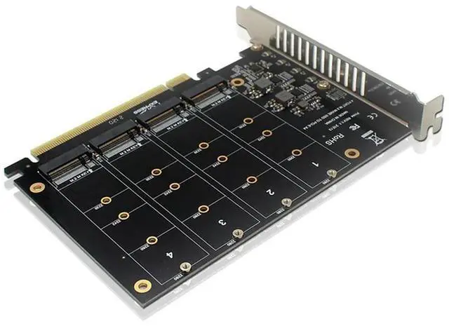 Alt view image 4 of 4 - 4X PH44 NVME 4-Disk Array Card PCIE Split Array Card