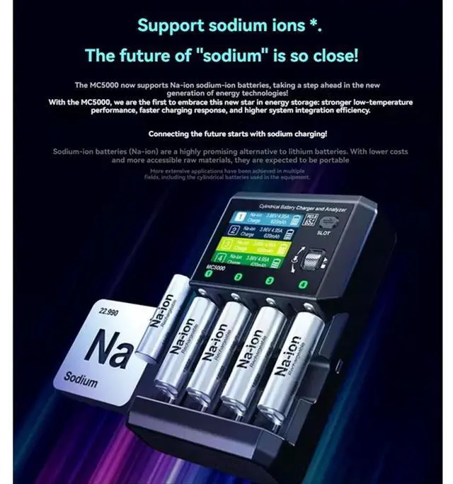 Alt view image 2 of 4 - MC5000 Smart Charger PD 3.0 Max 65W Bluetooth APP For Li- HV Life Nimh Nicd Eneloop Nizn RAM LTO Na-