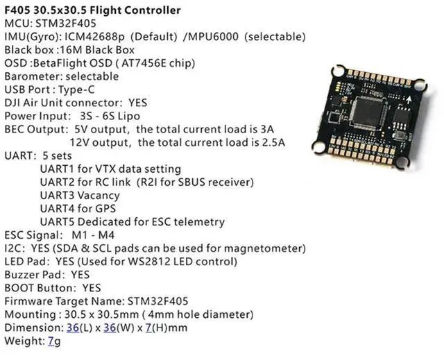 Alt view image 2 of 4 - F405 65A FPV Stack F405 Flight Controller 60A 4-IN-1 ESC 30.5Mmx 30.5MM For FPV Freestyle Drones