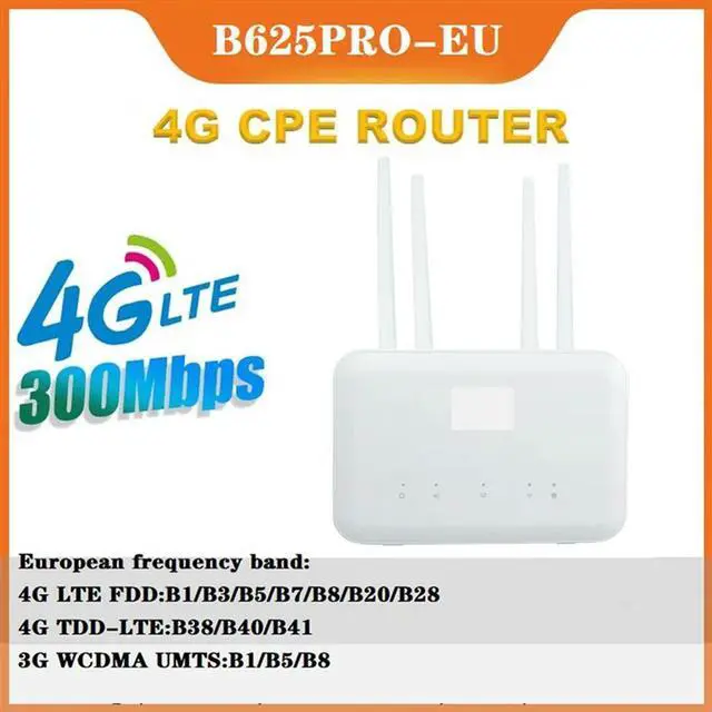 Alt view image 4 of 4 - 3X B625PRO-EU 4G Router 300Mbps With SIM Card Slot+12Xantenna 4G Router Support Power B28 Band US Plu