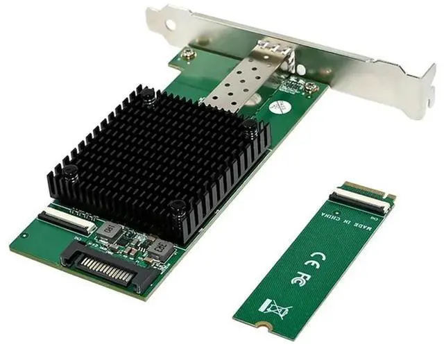 Alt view image 4 of 4 - 2X Server Network Card M.2 B+M KEY 8-Channel Single-Port 10Gbe SFP Ethernet NIC Network Card For Win10 Freebsd Lin