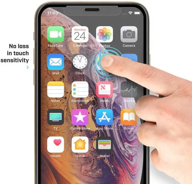 Alt view image 4 of 9 - BodyGuardz Pure 2 Edge Glass Screen Protector For iPhone 11 Pro / XS / X