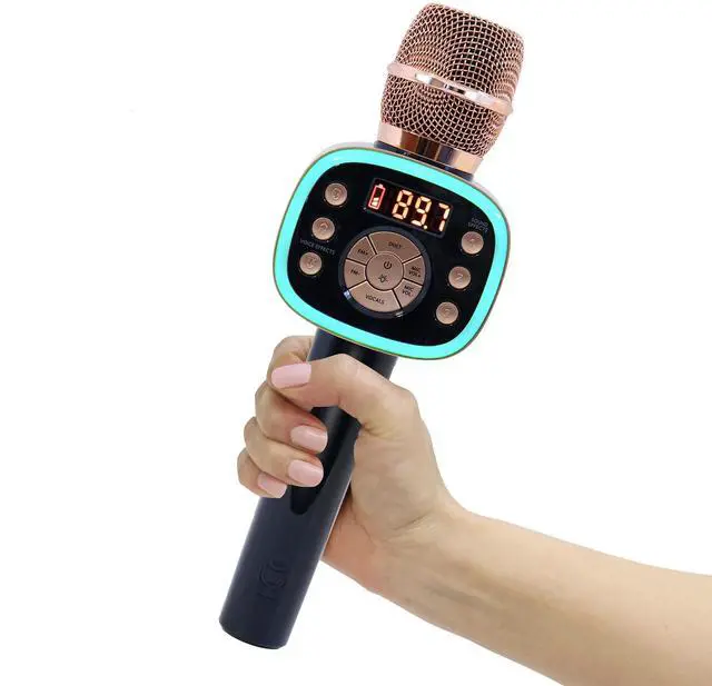 Main image of Carpool Karaoke Machine for Kids & Adults, Carpool Karaoke The Mic 2.0 - Wireless & Bluetooth Karaoke Microphone with Voice Changing Sound Effects as White Elephant Gift - Rose Gold