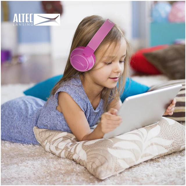 Alt view image 3 of 7 - Kid Safe 2-in-1 Wireless Bluetooth Headphones - Crystal Clear Sound, Safe Volume Limiting, Foldable Design - Enjoy Audio and Protect Your Child's Hearing (Princess Pink)