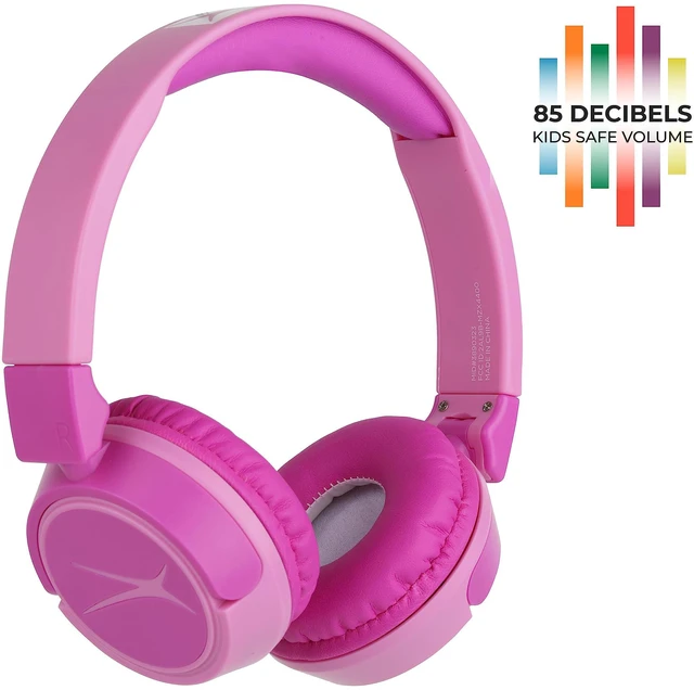 Alt view image 4 of 7 - Kid Safe 2-in-1 Wireless Bluetooth Headphones - Crystal Clear Sound, Safe Volume Limiting, Foldable Design - Enjoy Audio and Protect Your Child's Hearing (Princess Pink)