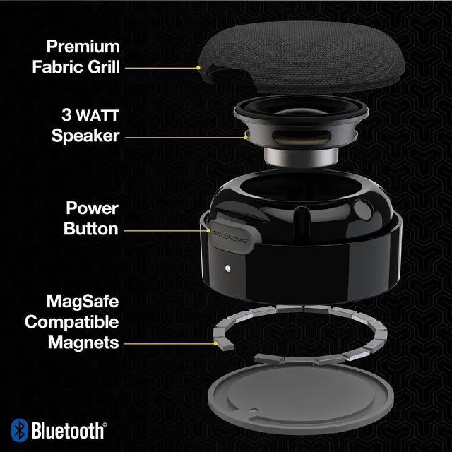 Alt view image 12 of 12 - Scosche BoomCan MS Portable Magnetic True Wireless Bluetooth Speaker Compatible with iPhone and Android Devices