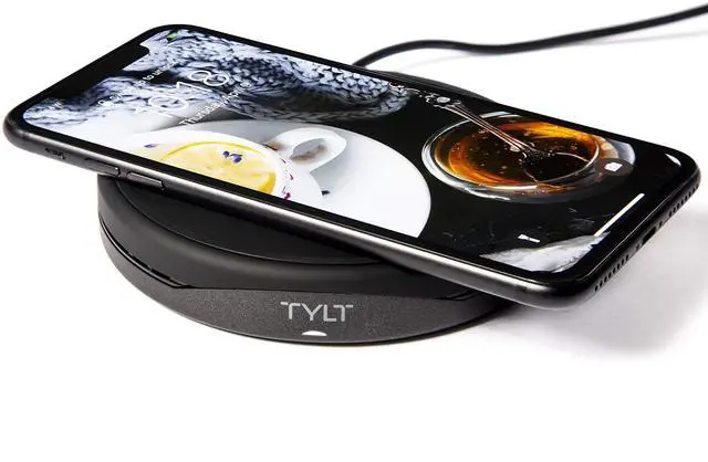 Alt view image 12 of 12 - Tylt Crest Convertible Pad + Stand | Fastest Wireless Charger | Converts From Pad To Stand | Charges Through Most Cases - Color: Black