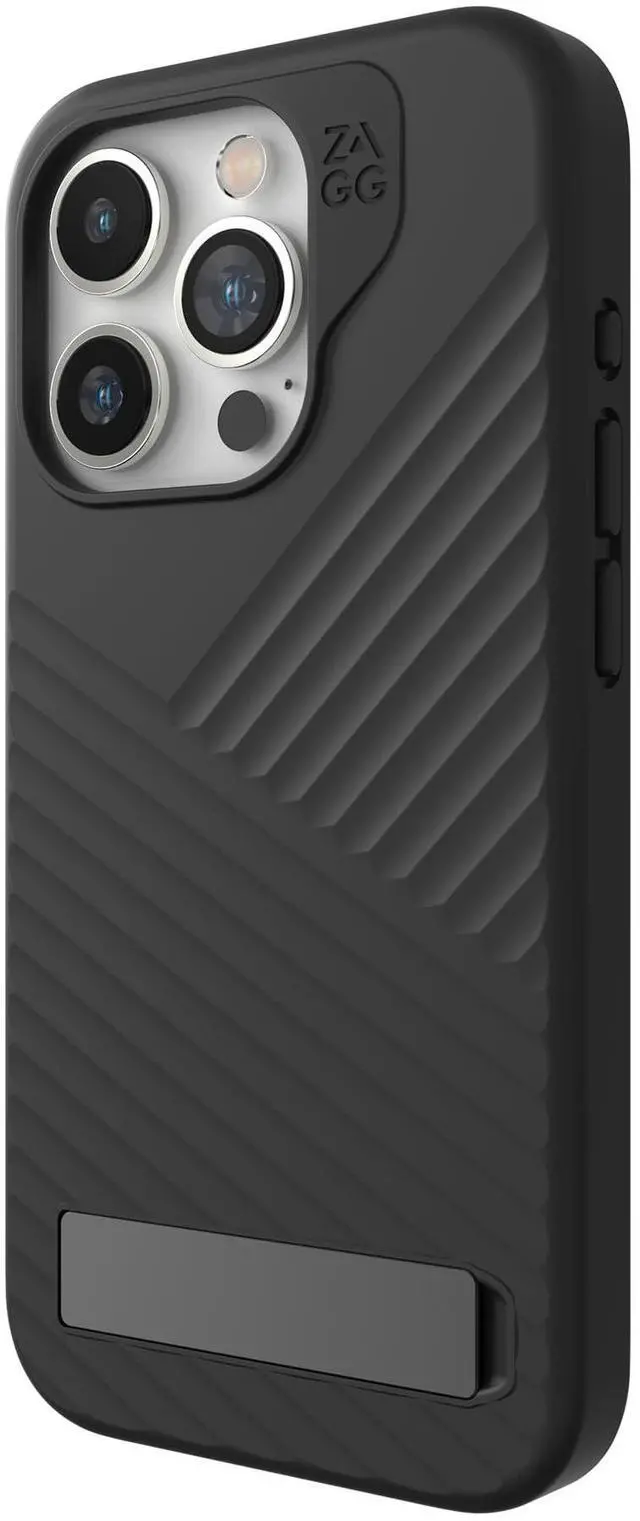 Main image of ZAGG Denali Snap iPhone 15 Pro Case with Kickstand for Phone - Drop Protection (16ft/5m), Dual Layer Textured Cell Phone Case for iPhone 15, No-Slip Design, MagSafe Phone Case Black