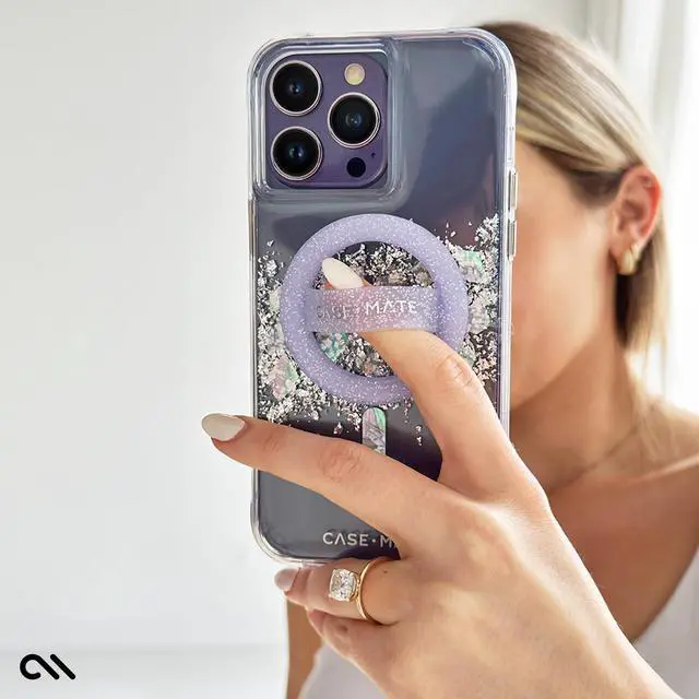 Alt view image 6 of 6 - Case-Mate iPhone 15 Pro Case - Touch of Pearl [12ft Drop Protection] [Compatible with MagSafe] Magnetic Cover with Cute Bling Sparkle for iPhone 15 Pro 6.1", Anti-Scratch, Shock Absorbent, Slim Fit