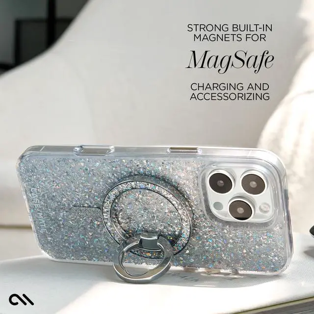 Alt view image 5 of 7 - Case-Mate iPhone 16 Pro Max Case [Compatible with MagSafe] - Stylish Sparkly Phone Case with 12ft Drop Protection - Premium Magnetic Cover for iPhone 16 Pro Max - Twinkle Disco