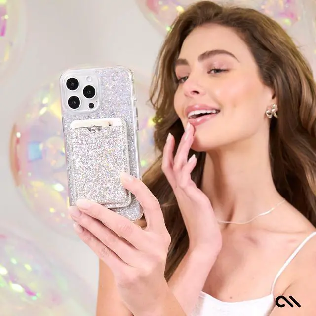 Alt view image 7 of 7 - Case-Mate iPhone 16 Pro Max Case [Compatible with MagSafe] - Stylish Sparkly Phone Case with 12ft Drop Protection - Premium Magnetic Cover for iPhone 16 Pro Max - Twinkle Disco