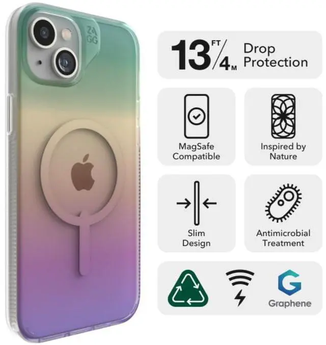 Alt view image 8 of 9 - Zagg Milan Snap Case - iPhone 15 Pro Max/ iphone 6.7 Pro (2023) - Iridescent - OEM