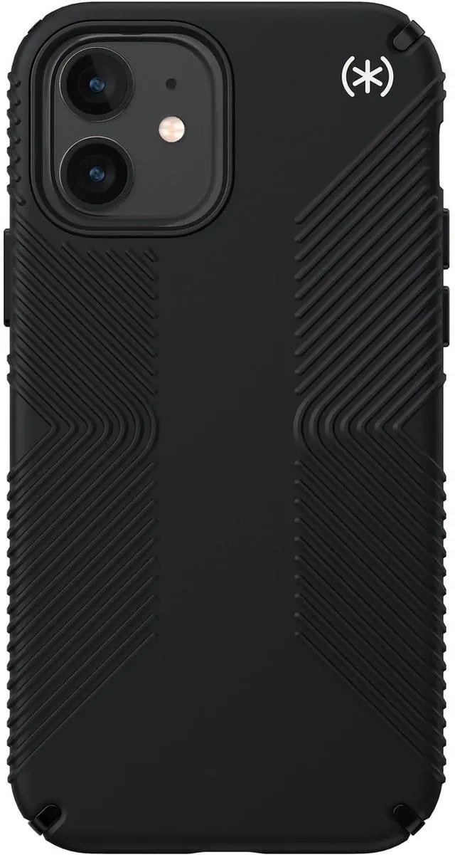 Main image of Speck iPhone 12 Case - Drop Protection Fits iPhone 12 Pro & iPhone 12 Phones - Scratch Resistant, Slim Design with Added Grip & Soft Touch Coating - Black, White Presido2