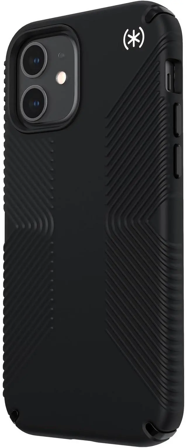 Alt view image 2 of 6 - Speck iPhone 12 Case - Drop Protection Fits iPhone 12 Pro & iPhone 12 Phones - Scratch Resistant, Slim Design with Added Grip & Soft Touch Coating - Black, White Presido2
