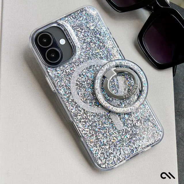 Alt view image 7 of 7 - Case-Mate iPhone 16 Plus Case [Compatible with MagSafe] - Stylish Sparkly Phone Case with 12ft Drop Protection - Premium Magnetic Cover for iPhone 16 Plus - Twinkle Disco