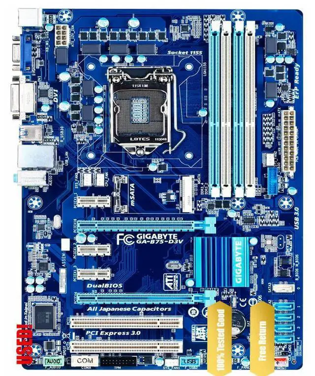 Main image of GA-B75-D3VDual UEFI BIOSHybrid EFI Technology can support hard drives above 3TB