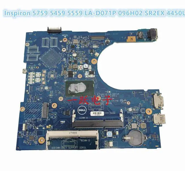 Main image of Laptop Motherboard CN-096H02 LA-D071P for 5459 5559 5759 with SR2EX 4450U CPU Fully Tested to Work ly
