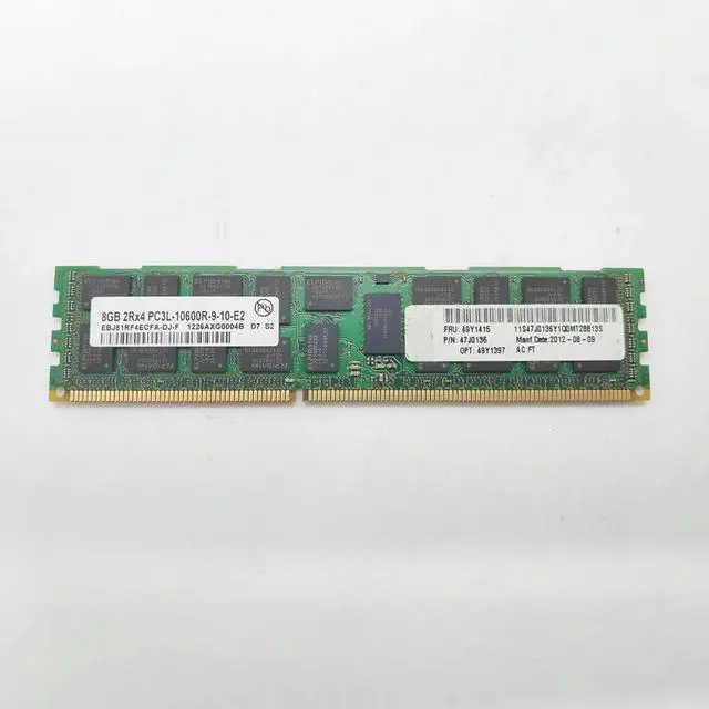 Alt view image 2 of 4 - Server Memory 49Y1415 49Y1416 47J0136 X3300 M4 X3500 M3 M4 X3650 X3550 M2 M3 8GB DDR3 1333 REG RAM