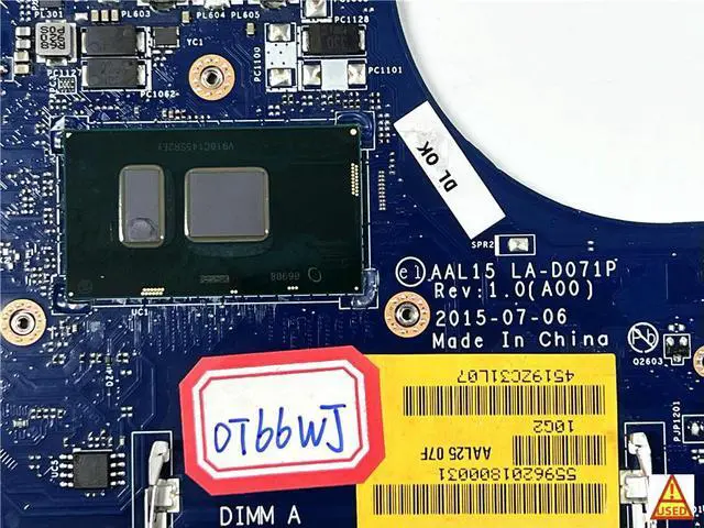 Alt view image 3 of 4 - Laptop Motherboard CN-0T66WJ LA-D071P FOR 5459 5559 5759 with SR2EY i5-6200U 100% WorkingTest Passed