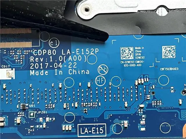 Alt view image 4 of 4 - LaptopMotherboard CN-02WC92 for 3520 WITH I5-6300HQ LA-E152PFully tested 100% work