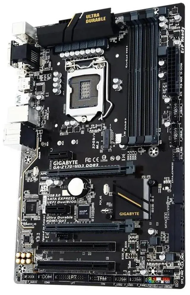 Alt view image 3 of 4 - Usedmotherboard GA-Z170-HD3 DDR3 has 4 DDR3 / DDR3L slots and supports 6th and 7th generation Core processors