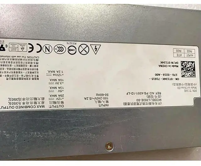 Alt view image 2 of 4 - T134 0T134 For R310 350W Server Power Supply D350E-S0