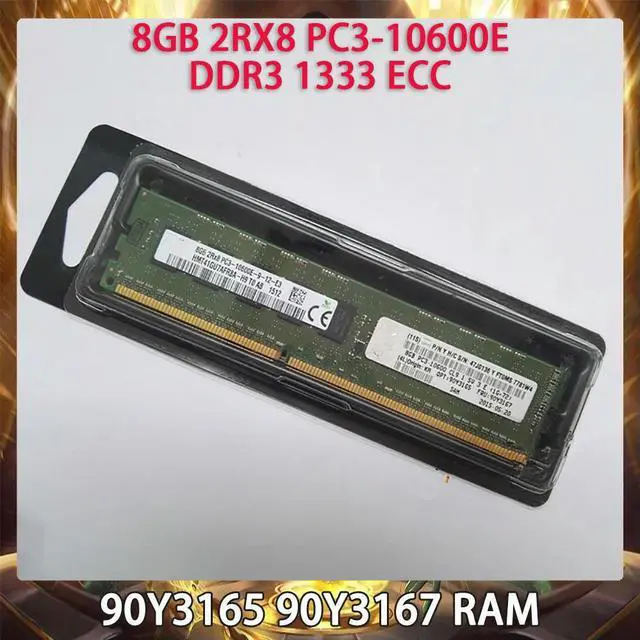 Main image of 90Y3165 90Y3167 RAM 8GB 2RX8 PC3-10600E DDR3 1333 ECC PC Server Memory