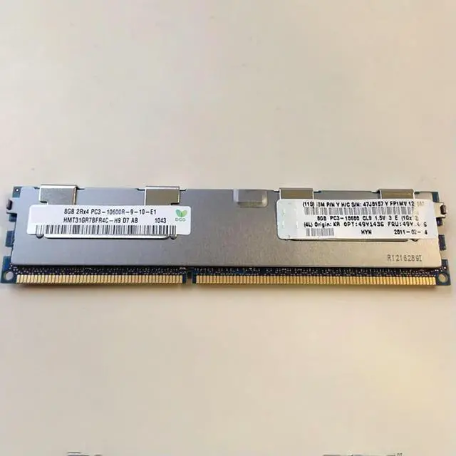 Alt view image 4 of 4 - Server Memory 49Y1436 49Y1446 47J0157 X3530 X3500 X3650 M3 M4 PC3-10600R 8GB ECC 2RX4 DDR3 1333 RAM