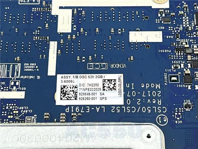 Alt view image 4 of 4 - Laptop Motherboard 926250-001 LA-E791P FOR 14-BS I3-6006U 520 2GB Fully Tested and Works ly