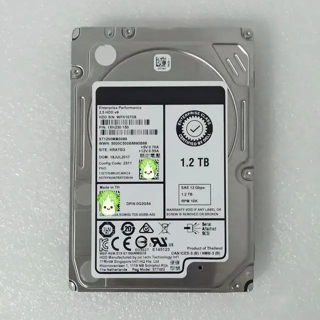 Alt view image 2 of 3 - HDD For ST1200MM0099 Server Hard Disk G2G54 R730 1.2TB 10K SAS 2.5" 12GB Hard Drive
