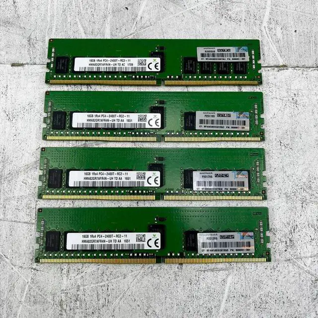 Alt view image 2 of 4 - 1 Pcs For SK Hynix 16GB 16G DDR4 2400MHz 2400 RECC RAM HMA82GR7AFR4N-UH 1Rx4 PC4-2400T Memory