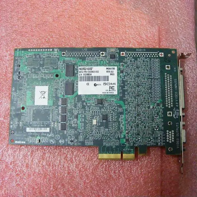 Alt view image 2 of 3 - For MATROX PCI-E MORPHIS QXT image capture card MORQ/16VD Y7250-00 Rev.A
