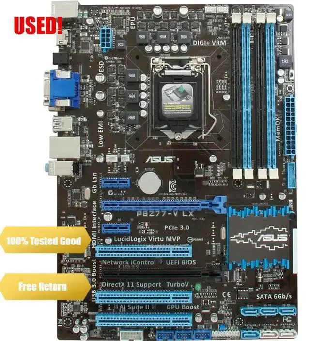 Alt view image 2 of 4 - motherboard P8Z77-V LX LGA 1155 DDR3 i3 i5 22/32nm CPU USB3.0 32GB SATA3 VGA HDMI