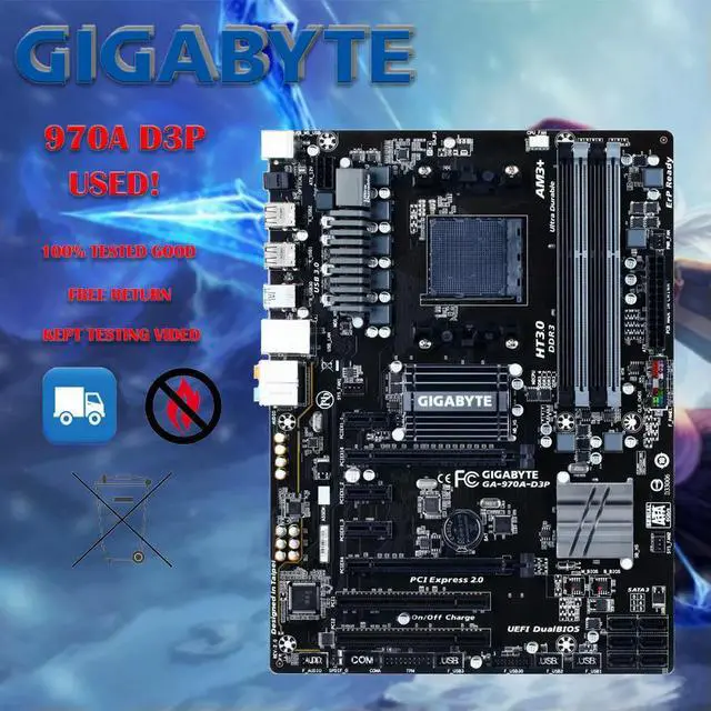 Main image of motherboard GA 970A D3P Socket AM3/AM3+ DDR3 boards 32GB 970 Desktop Motherboard