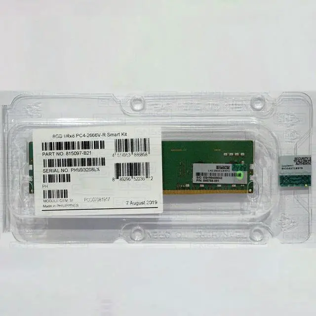 Alt view image 4 of 4 - RAM 840755-091 815097-B21 850879-001 8GB DDR4 2666MHz ECC 1RX8 PC4-2666V-R Server Memory