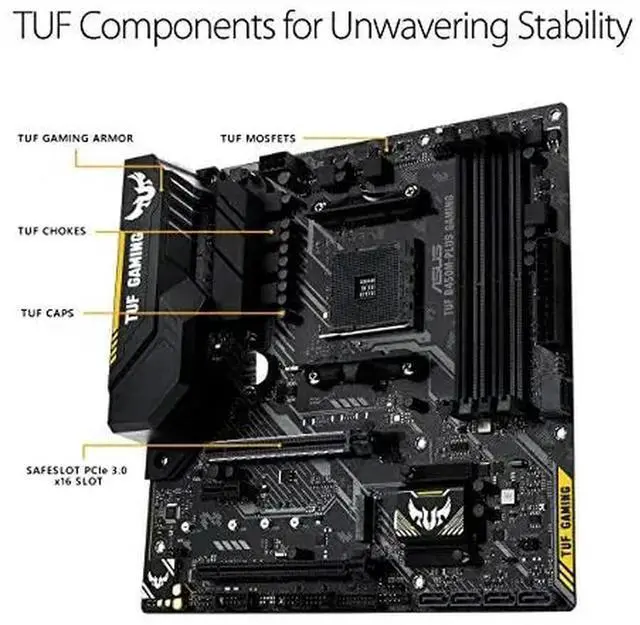 Alt view image 3 of 4 - TUF B450M-PLUS GAMING Ryzen 2 AM4 DDR4 HDMI DVI-D M.2 mATX Motherboard