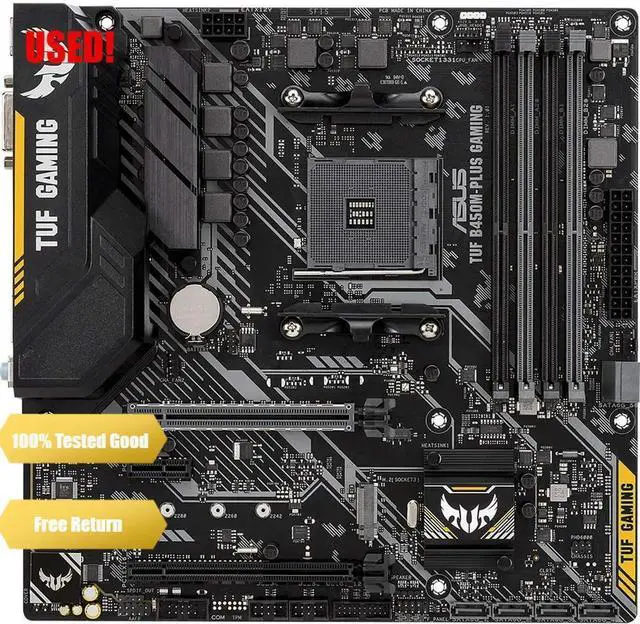 Main image of TUF B450M-PLUS GAMING Ryzen 2 AM4 DDR4 HDMI DVI-D M.2 mATX Motherboard