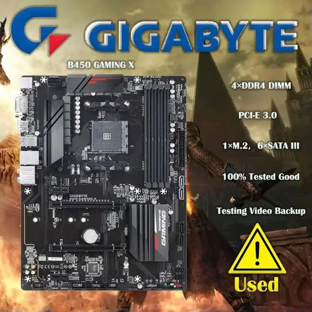 Main image of B450 GAMING X Motherboard 64GB DVI HDMI AM4 DDR4 ATX B450 Mainboard