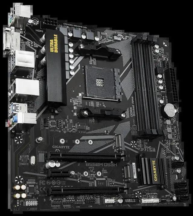 Alt view image 3 of 4 - GA B550M DS3H Micro-ATXB550 DDR4 4266(OC)MHz M.2 128G PCI-E 4.0 Double Channel Socket AM4 Motherboard