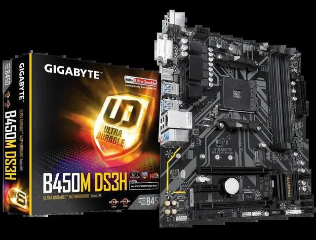 Main image of GA-B450M DS3H For AM4 Ryzen 3/5/7/9 1th.2th.3th.Athlon USB3.1 HDMI M.2 B450 Micro-ATX motherboard