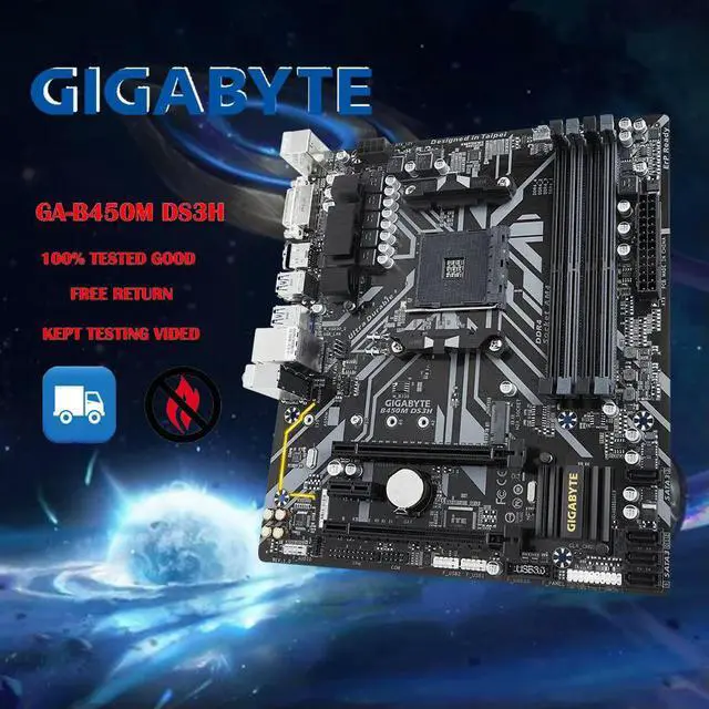 Alt view image 2 of 4 - GA-B450M DS3H For AM4 Ryzen 3/5/7/9 1th.2th.3th.Athlon USB3.1 HDMI M.2 B450 Micro-ATX motherboard