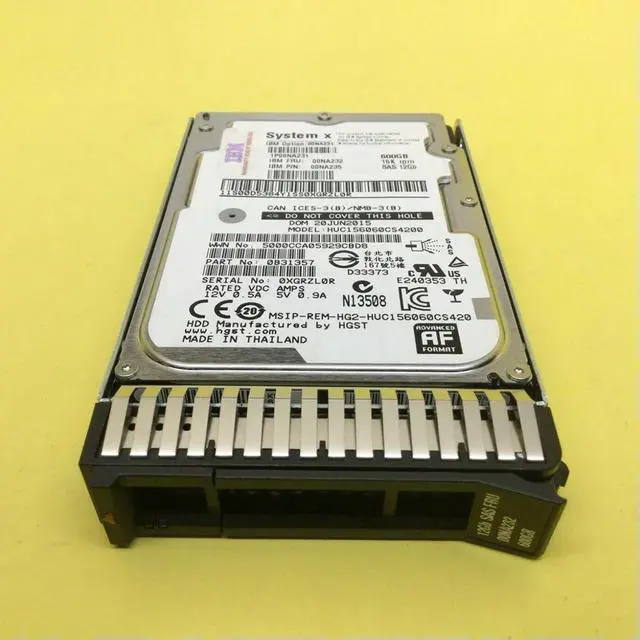 Main image of 00NA231 00NA232 For Hard Disk G3HS X3650M5 X6 600G 15K SAS 2.5" 12G 0NA231 0NA232 HDD