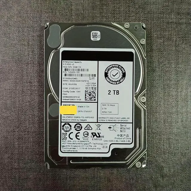 Alt view image 3 of 4 - HDD For ST2000NX0463 Server Hard Disk 0TMVN7 2T SAS 7.2K 2.5" 12G Hard Drive