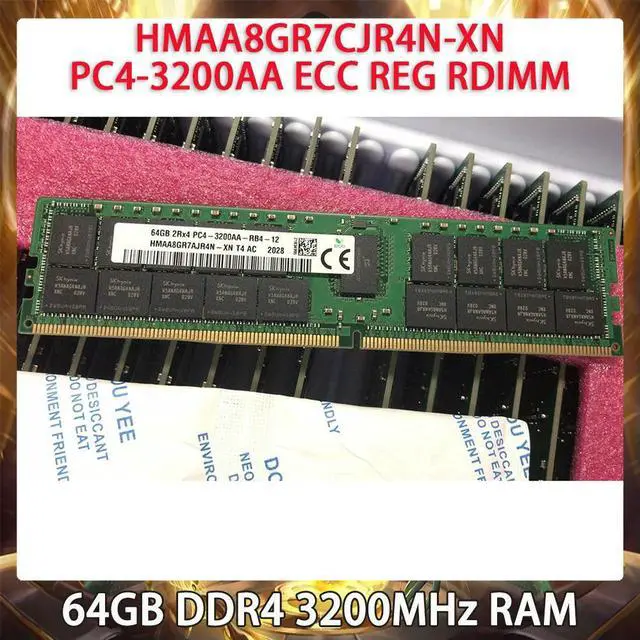 Alt view image 2 of 4 - 1 Pcs RAM 64GB DDR4 3200MHz 3200 HMAA8GR7CJR4N-XN PC4-3200AA ECC REG RDIMM For SK Hynix Server Memory
