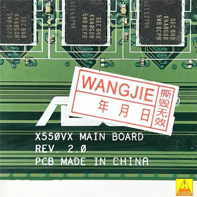 Alt view image 2 of 7 - Laptop Motherboard X550VX For X550VX WITHSR2FQ i7-6700HQ CPU Tested 100% work