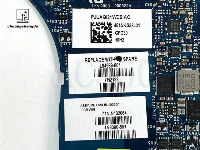 Alt view image 2 of 4 - LAPTOP MOTHERBOARD L94589-601 LA-J472P FOR 13-BA with SRGKL I5-1035G1 8G Fully Tested to Work ly
